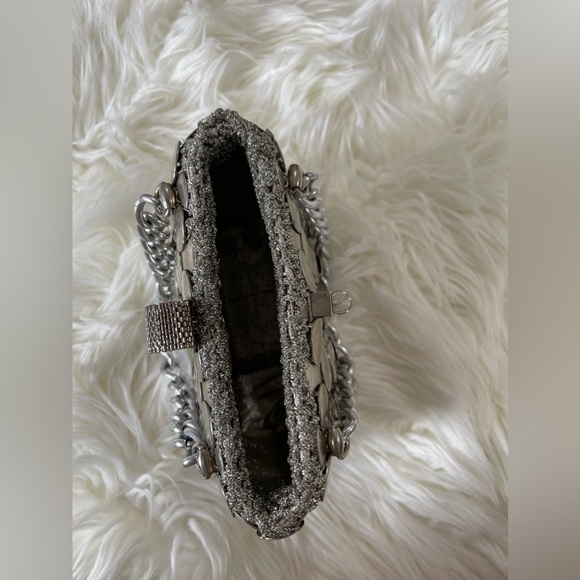 VERY RARE ⏳ Italian Couture Metal & Crochet Handbag c. 1960 Color Mate - Picture 9 of 11